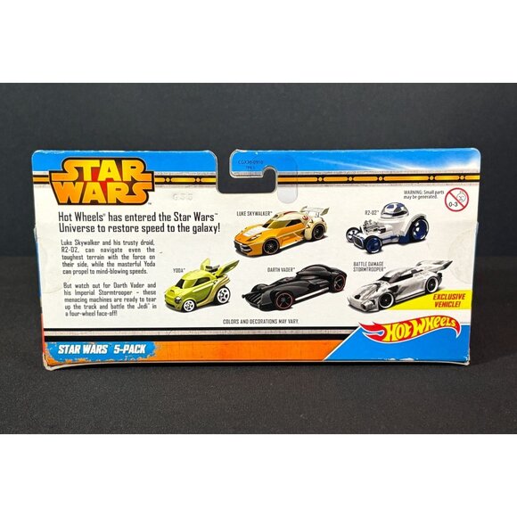 Star Wars Hot Wheels Character Car 5 Pack 2014 Mattel Battle Damage Stormtrooper - Picture 4 of 7